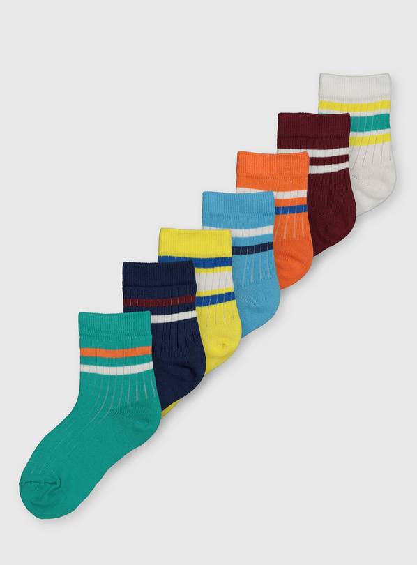 Buy Bright Rib Stripe Socks 7 Pack 912 Underwear and socks Argos